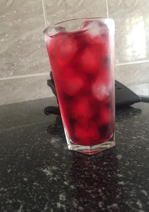 A picture of Homemade Hibiscus drink.