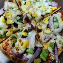 A picture of Garden veg cheesy pizza.