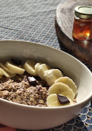 Une photo de ⭐⭐Porridge banana split