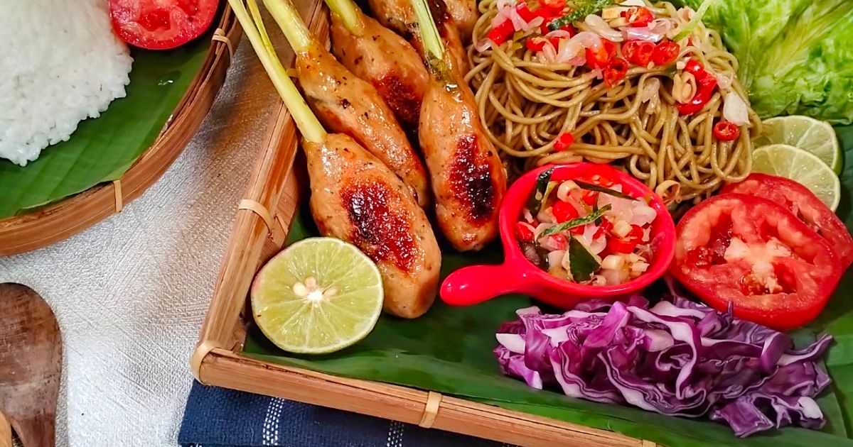 Sate Lilit Khas Bali ft Mie Bayam Sambal Matah