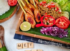 Foto resep Sate Lilit Khas Bali ft Mie Bayam Sambal Matah