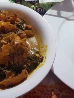 A picture of Bitterleaf soup.