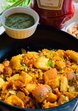 A picture of Bun/Bread spicy Poha.