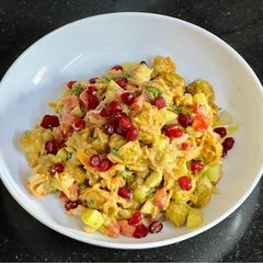 A picture of High Protein Weight Loss Soya Chunks Salad With Foxnut (Makhana) Dressing.