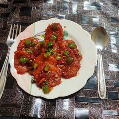 A picture of Potato Manchurian.