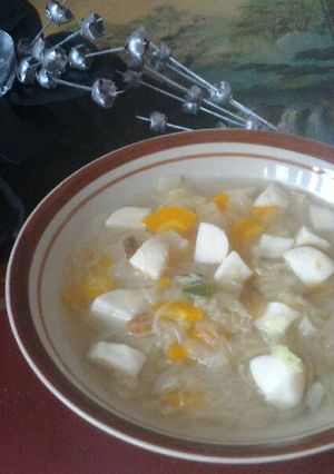 Foto resep Sop sawi sohun bola ikan