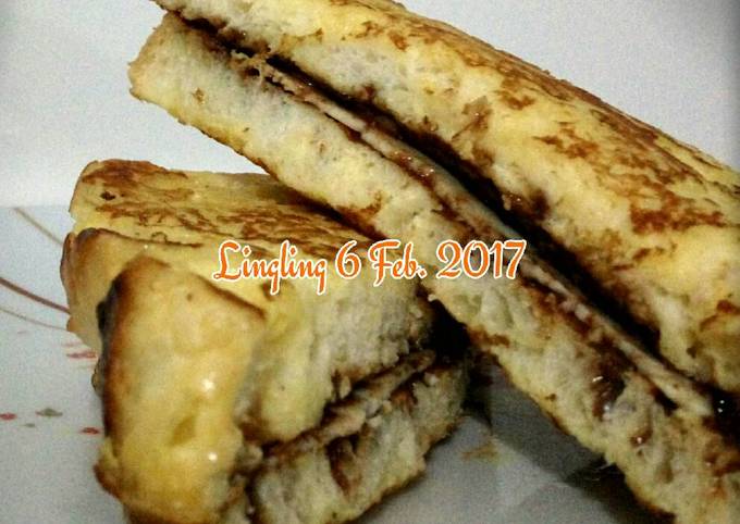 Resep French Toast Nutella Cheese Tawar Lapis Telur Isi Nutella Keju