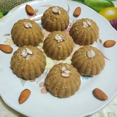 A picture of Healthy tasty traditional wheat flour churma ladoo for Ganesh chaturthi.