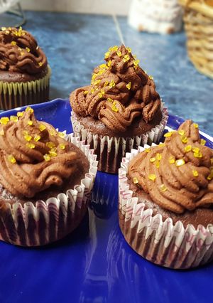 Csokoládés cupcake tönkölybúza lisztből recept fotója