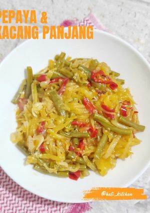 Foto resep Tumis Pepaya dan Kacang Panjang