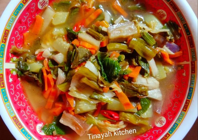Sayur Tumisan genjer sawi putih