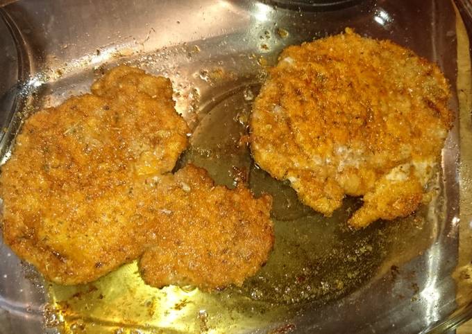 Oven fried chicken shnitzel Recipe by Wine Snob V - Cookpad