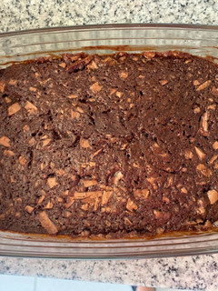 Una foto de Brownie de plátano sin harina