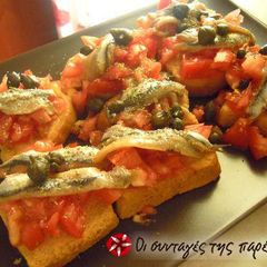 A picture of Mr Stelios' salad from Santorini.