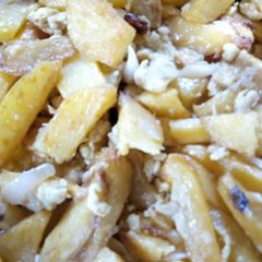 A picture of Scrambled Irish potatoes with egg.
