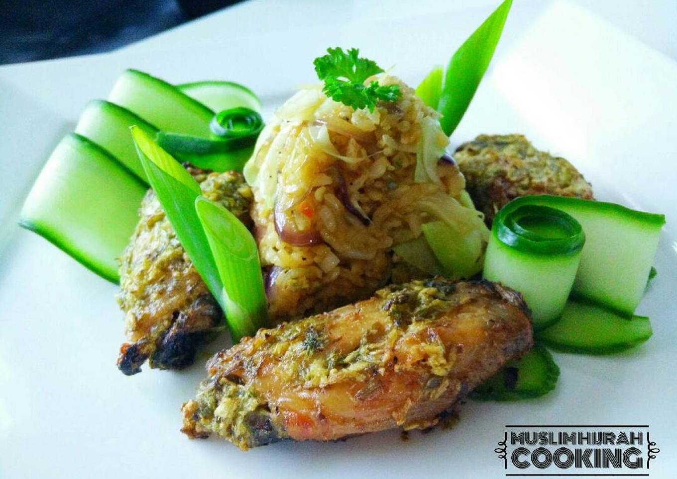 Chicken Wings with Scallion Dressing