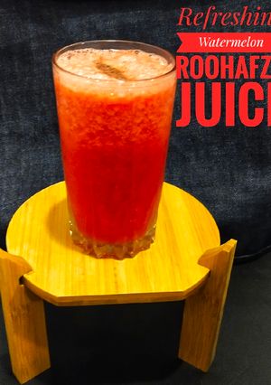 A picture of Watermelon 🍉 Roohafza juice.