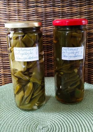 Süßsauer eingelegte Stangenbohnen Rezepthauptbild
