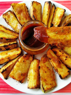 Una foto de Patatas gajo asadas en churrasquera {o grill de gas} 🥔