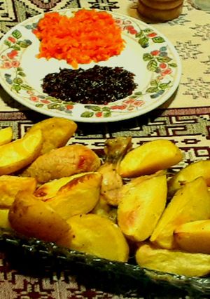 عکسی از دستور مرغ و سیب زمینی 😋
