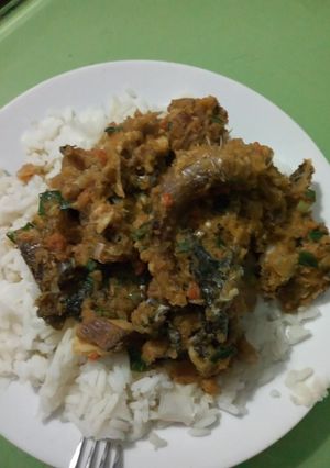 A picture of Carrots Stew with Dry fish.
