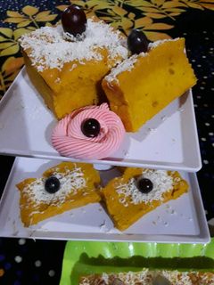 Foto resep Pumpkin cake / bolu labu / cake Labu kukus