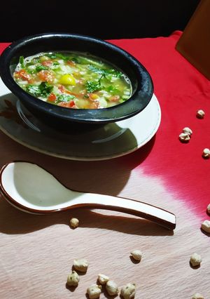 A picture of Chhole Soup.