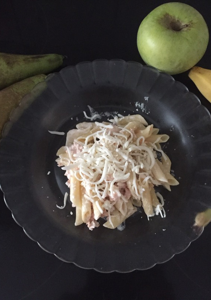 Una foto de Pasta con salsa de salmón