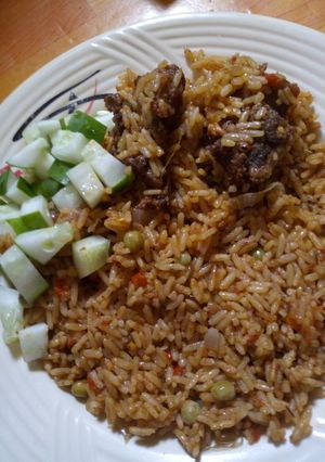 A picture of Cinnamon jollof rice.