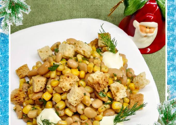 Салат с фасолью и кукурузой. Год быка 🐮