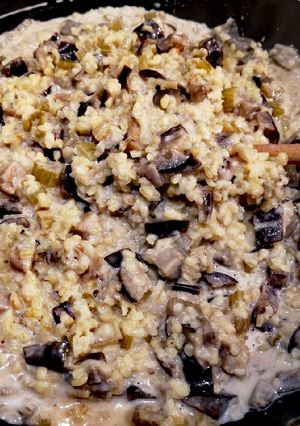 Tejszínes, mustáros zöldséges bulgur recept fotója