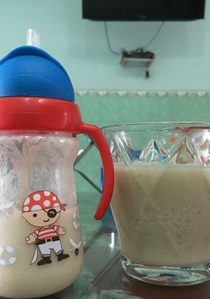 Hình của món Sữa yến mạch chuối.