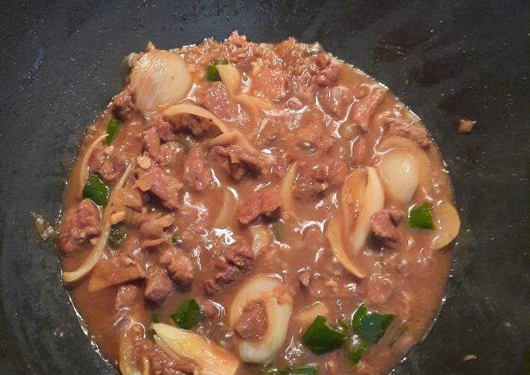 Daging sapi cabe ijo teriyaki