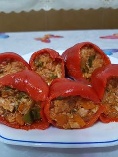 Una foto de Pimientos del piquillo rellenos
