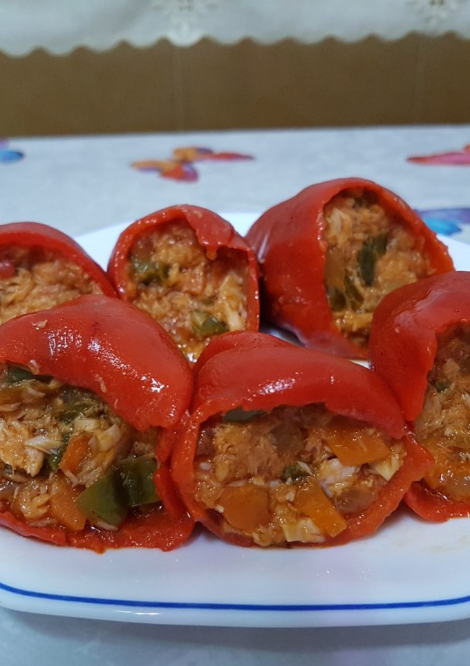 Una foto de Pimientos del piquillo rellenos