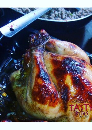 A picture of Whole baked chicken.