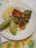 Trota salmonata con quello di broccolo romano e patate