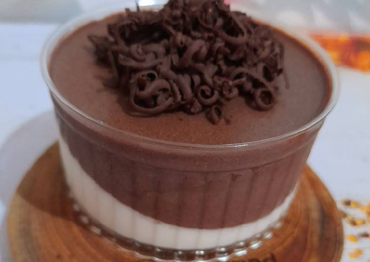 Coklat vanilla panna cotta