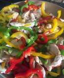 Chicken Fajitas with Three Peppers