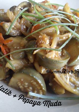 Foto resep Oseng Terong Gelatik + Pepaya Muda