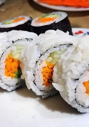 Hình của món Kimbap Hàn Quốc.