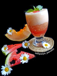 عکسی از دستور اسموتی هندوانه و طالبی 🌸