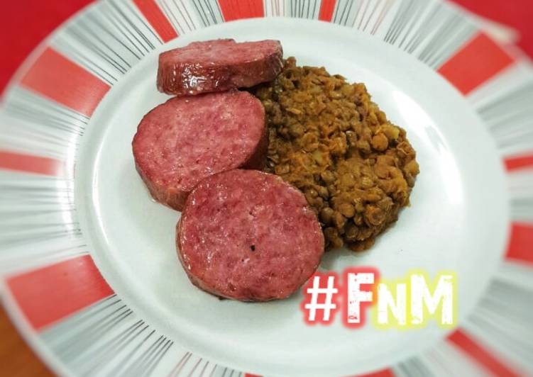 Cotechino affumicato con lenticchie