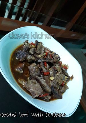 Foto resep Roasted beef with garlic and soybean sauce