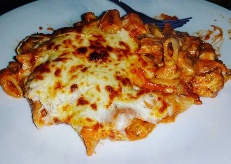 Easiest Way to Make Super Quick Homemade Cheesy Chicken Vodka Pasta Bake