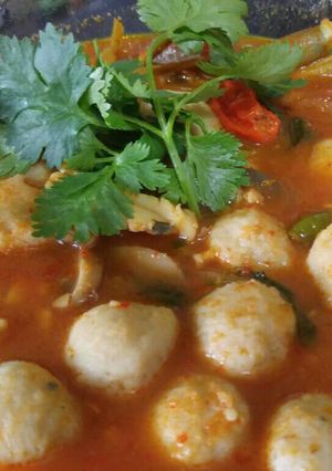 Foto resep Baso ikan kuah tom yam pedas