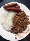 Frijoles con plátano verde