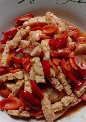 Foto resep Oseng kulit melinjo tempe
