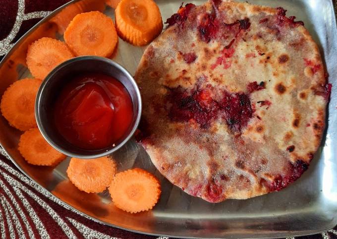 Beetroot,potato,corn paratha Recipe