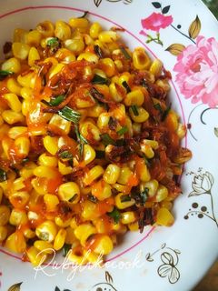 Hình của món Bắp xào bơ ruốc.